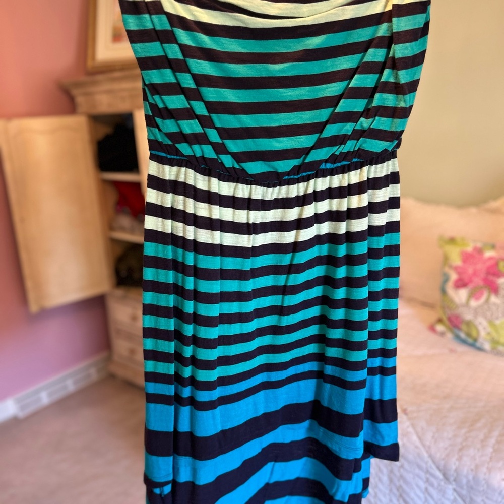 Striped Blue and Black Dress